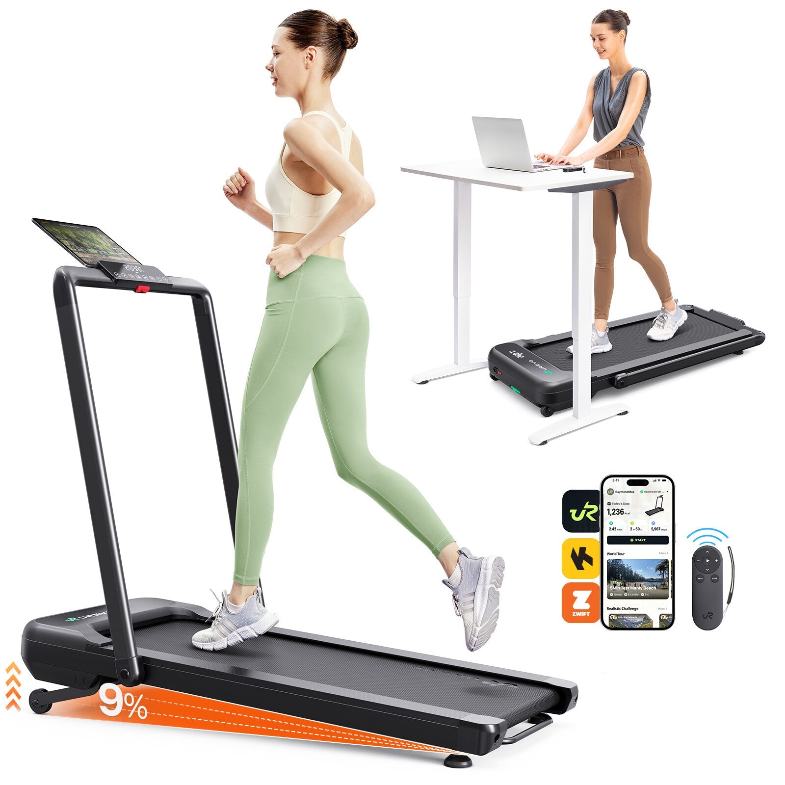 UREVO Strol 2S PRO 2-IN-1 Walking& Running Treadmill