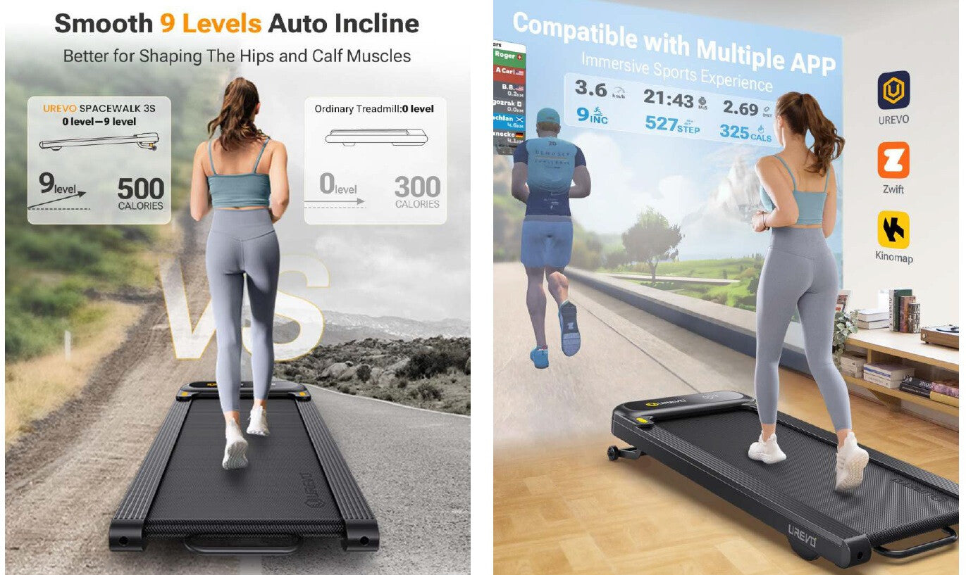 UREVO Spacewalk 3S Auto-inclined walking treadmill