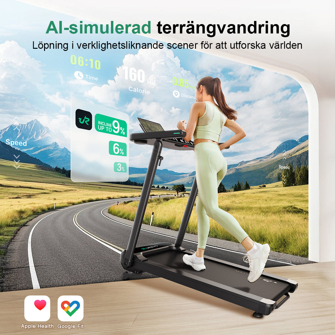 UREVO Foldi 3S Auto-inclined löpband 420 x 1080 mm 12 km/t