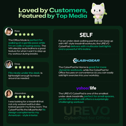 Urevo CyberPad for Office Smart 2 löpband 420 x 1000 mm 6,44 km/t