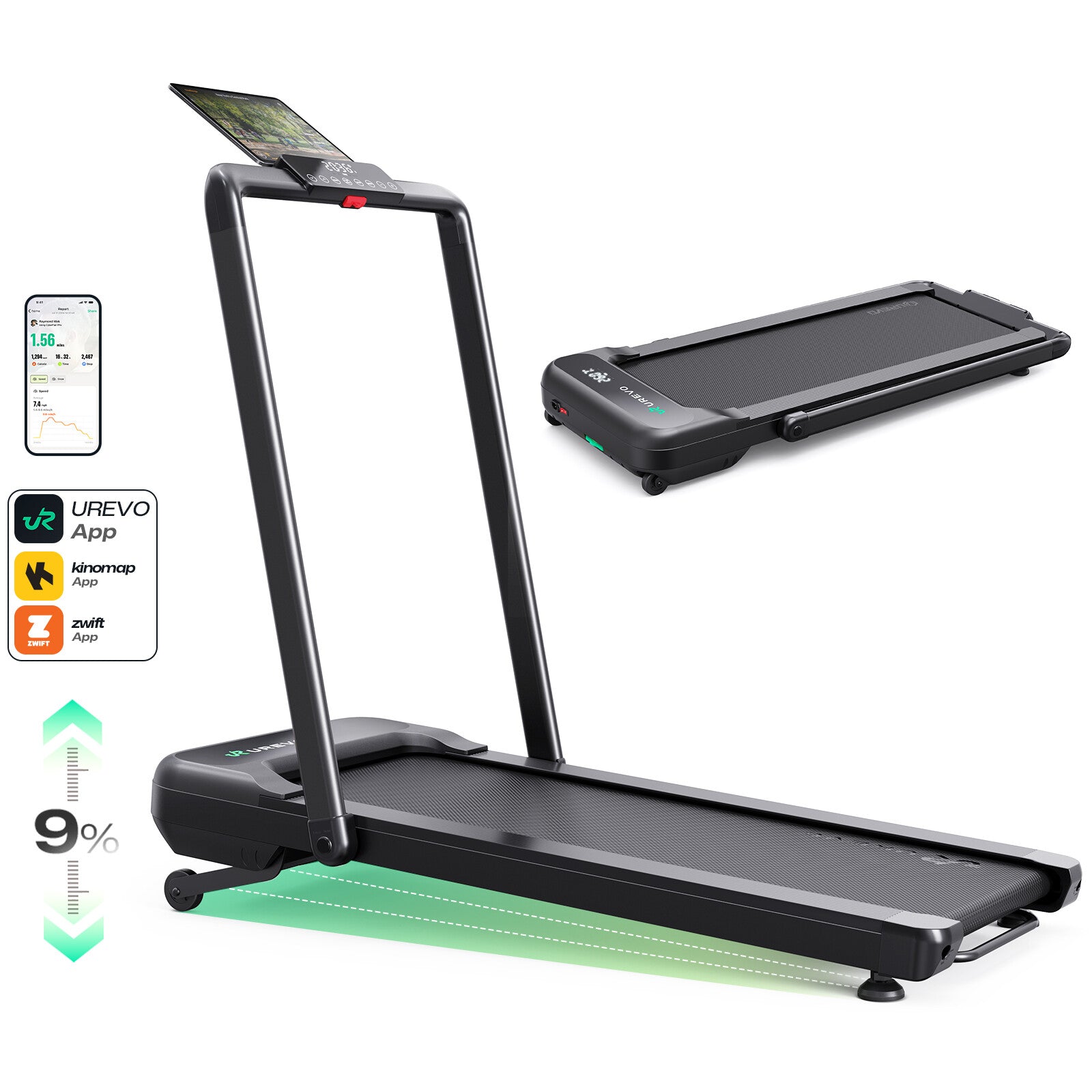 UREVO Strol 2S PRO 2-IN-1 Walking& Running Treadmill